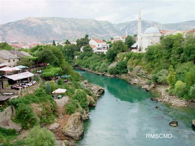 Image of Mostar Bosnia near bridge photograph by Colette Dowell