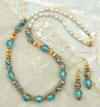 Image of jewelry gold beads freshwater pearls and glass antique ancient